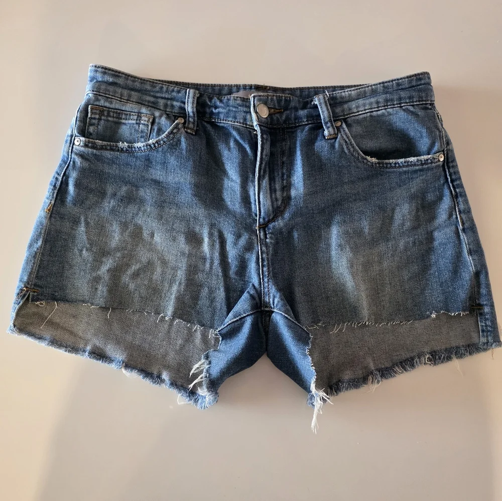 Joe's Jeans 28 Denim Short Distressed Blue Jean Shorts Factory Cut Off